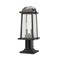 Z-Lite Millworks 2 Light Outdoor Pier Mounted Fixture, Black & Clear Beveled 574PHMR-533PM-BK - alternate 4